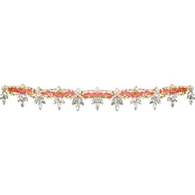Pink fluro plait diamante belt