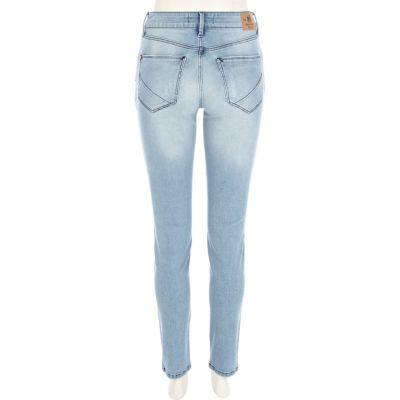Light wash ripped Olive superskinny jeans