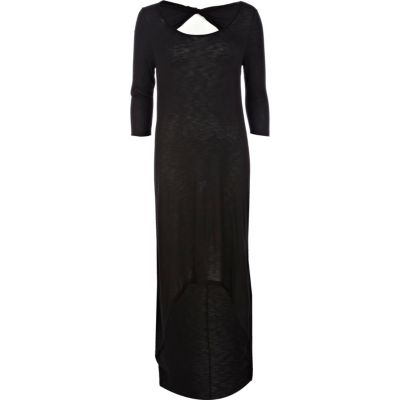 Black knot back maxi dress