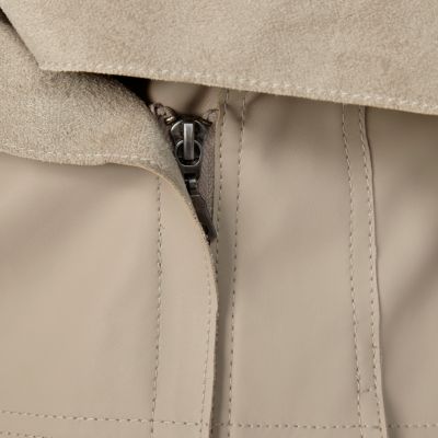 Cream leather look waterfall jacket