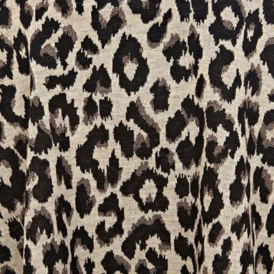 Brown leopard print skater skirt