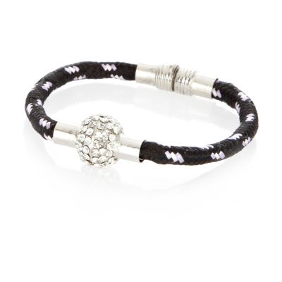Black diamante bungee cord bracelet