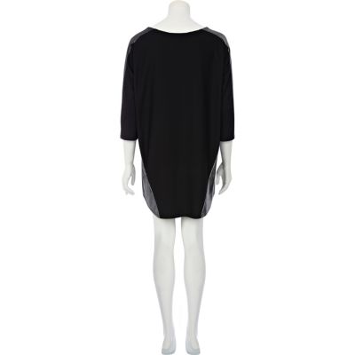 Black metallic panel t-shirt