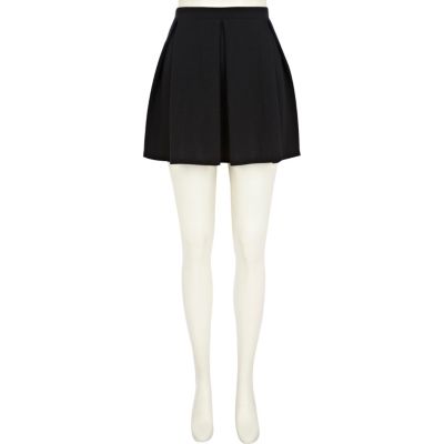 Black box pleat mini skater skirt