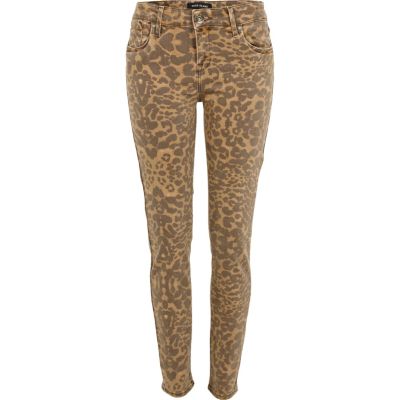 Beige leopard print Olive superskinny jeans