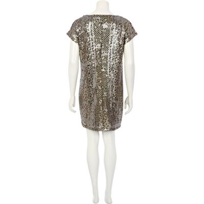 Gold and silver sequin dress