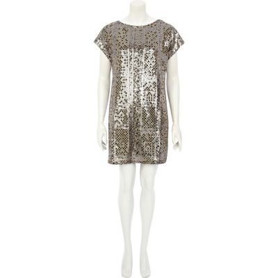 Gold and silver sequin dress