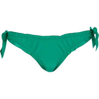Green side tie bikini bottoms