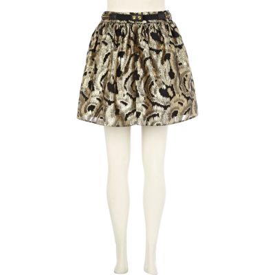 Gold organza skater skirt