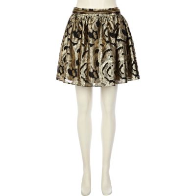 Gold organza skater skirt