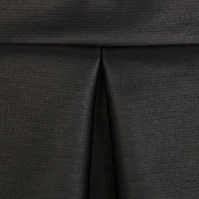 Black pleat coated skater skirt