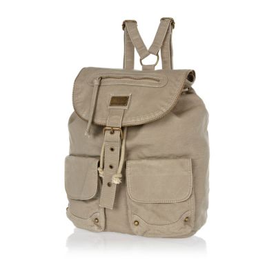 Grey zip washed rucksack