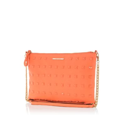 Coral studded cross body bag 