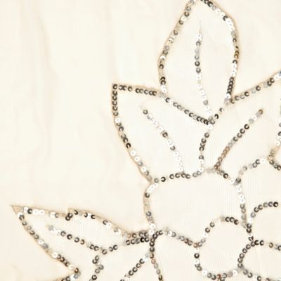 Cream sheer sequin lightweight scarf