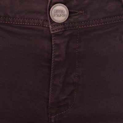 Dark red super skinny trousers