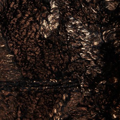 Bronze foiled faux fur boyfriend jacket