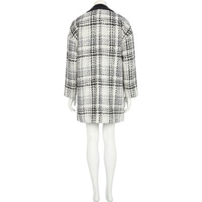 White check boyfriend coat