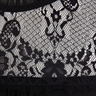 Black sleeveless lace insert top