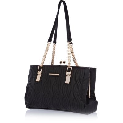 Black quilted frame bag
