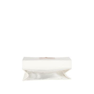 White geometric chain clutch bag