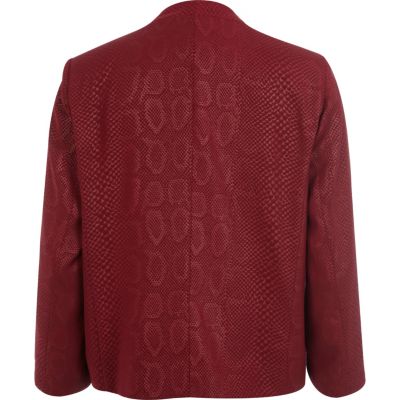 Red snake boxy blazer