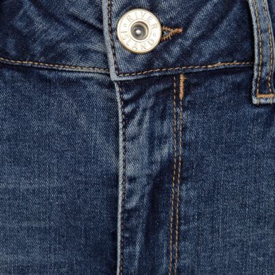 Mid wash high waisted denim shorts