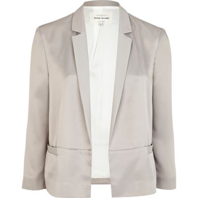 Grey unfastened blazer
