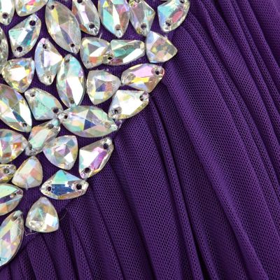 Purple Forever Unique diamante maxi dress