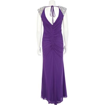 Purple Forever Unique diamante maxi dress