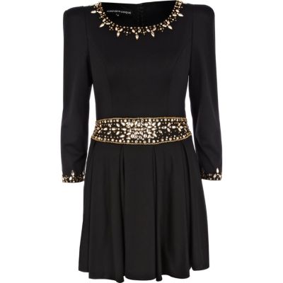 Black Forever Unique embellished dress