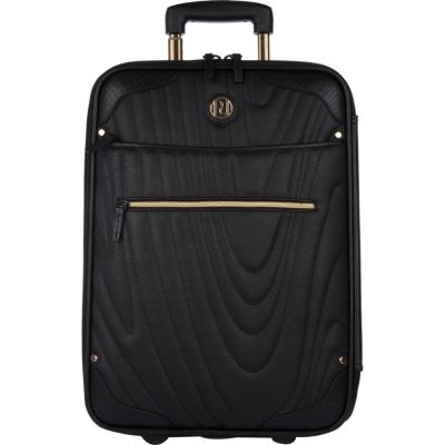 Black quilted wheelie suitcase