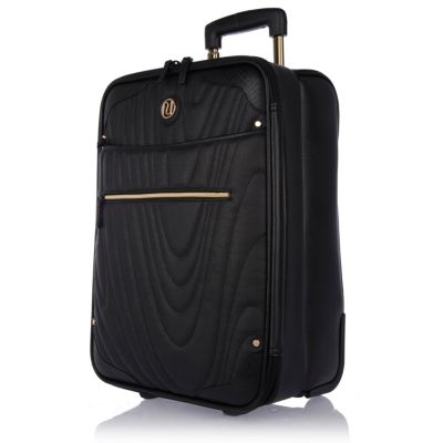 Black quilted wheelie suitcase