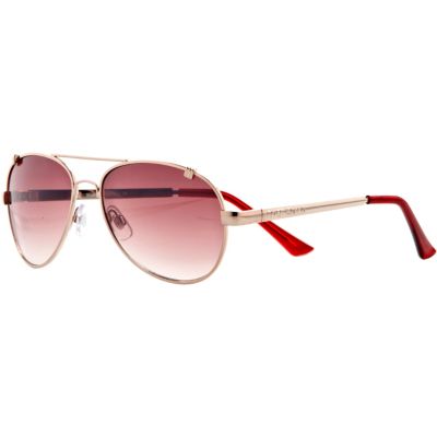 Red gold tone aviator sunglasses