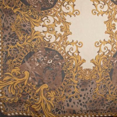 Cream leopard print square scarf