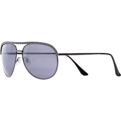 Grey studded aviator sunglasses
