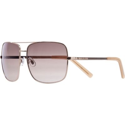 Gold tone aviator sunglasses
