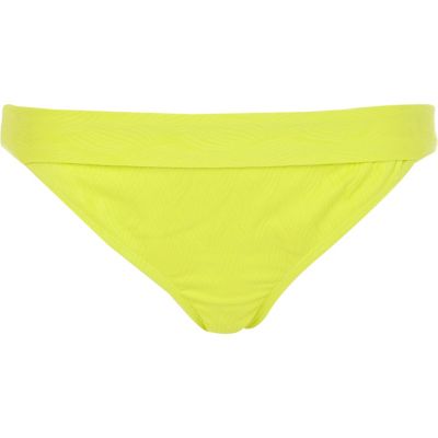 Yellow fluro textured bikini bottoms