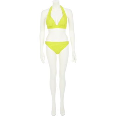 Yellow fluro textured bikini bottoms