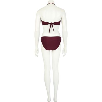 Dark red diamante skull bikini bottoms