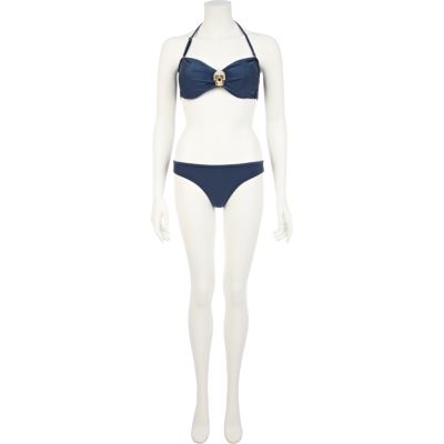 Blue diamante skull bikini bottoms
