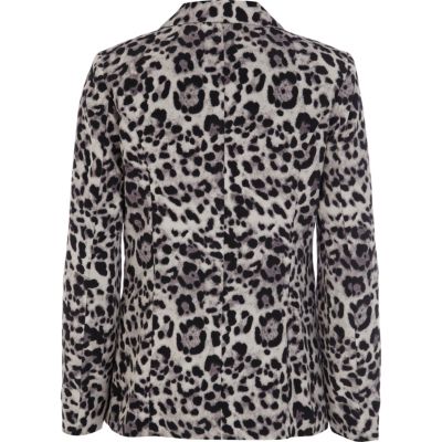 Grey animal print blazer