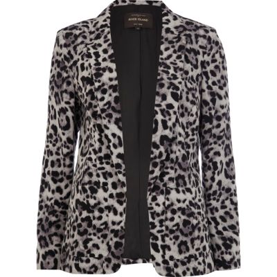 Grey animal print blazer