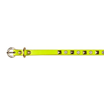 Yellow fluro stud skinny belt