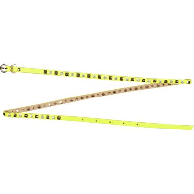 Yellow fluro stud skinny belt