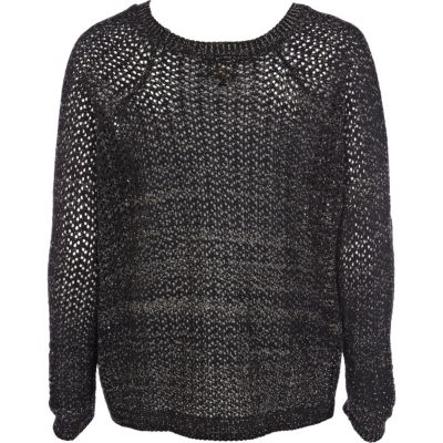 Black filigree cross print jumper