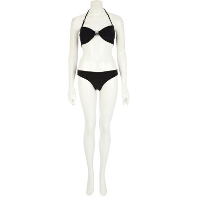 Black diamante skull bikini bottoms