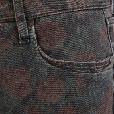 Black floral print Olive superskinny jeans