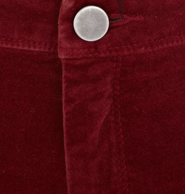 Red corduroy high waisted shorts