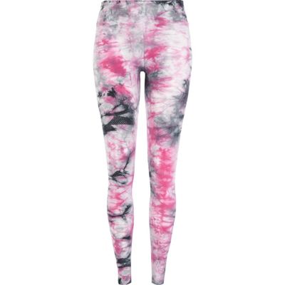 Pink tie dye high waisted leggings 