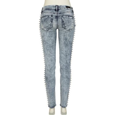 Light wash studded Olive superskinny jeans